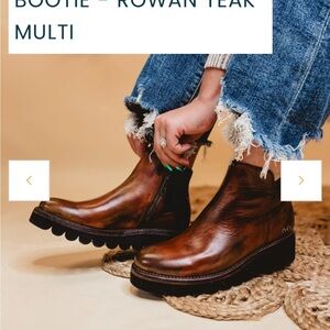 BED/Stu Rowan Teak Multi Leather Booties 7.5